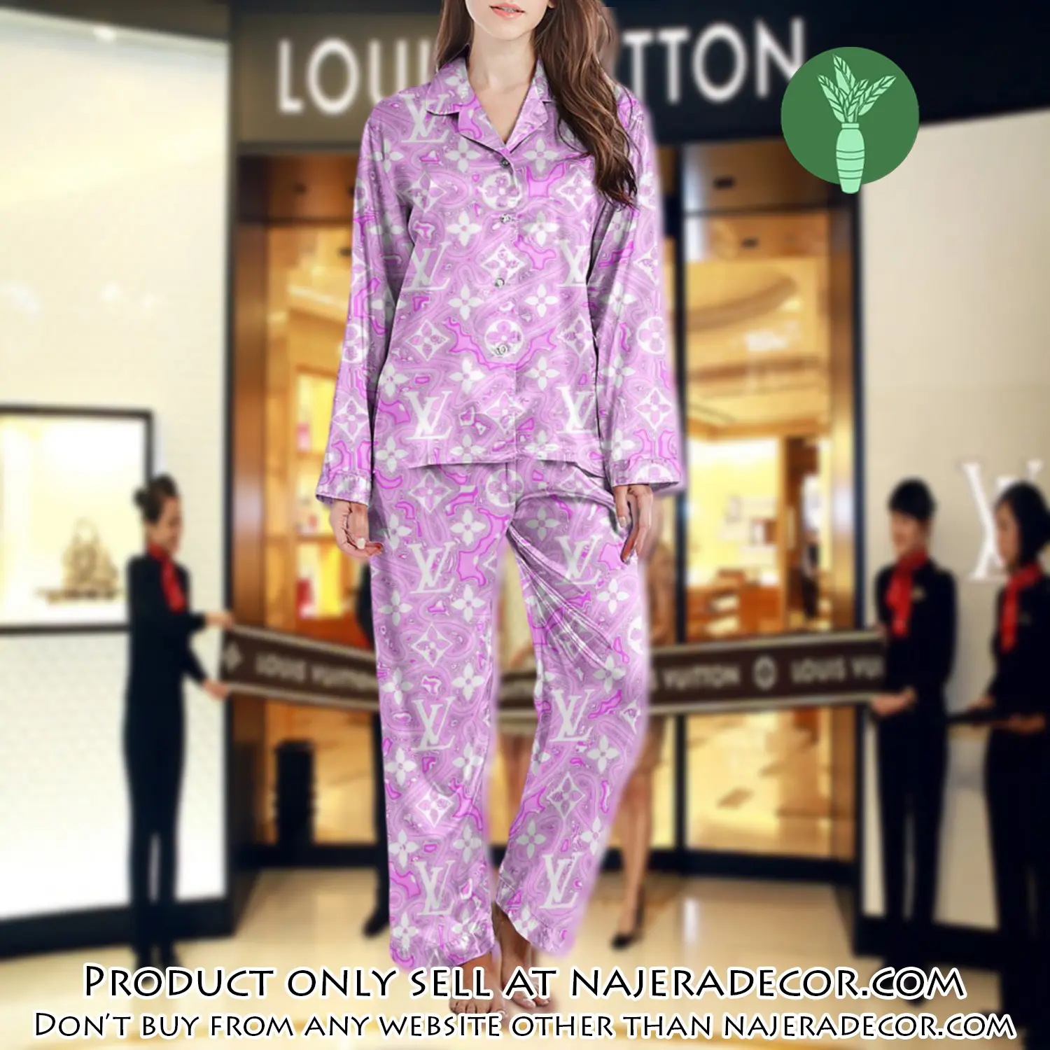 Lv monogram long satin pajama set pjs1034 njr3808395